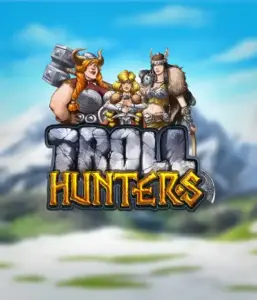 Enter the realm of "Troll Hunters," where fierce Viking warriors stand ready to take on their foes. The logo displays a pair of Vikings, male and female, equipped with weapons, set against a cold landscape. They exude bravery and might, capturing the spirit of the game's adventurous theme.