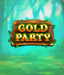 Step into the fairy-tale forest of the Gold Party game by Pragmatic Play, highlighting a charming wooden sign decorated with golden letters. The setting is a green forest that adds a mystical touch to the overall ambiance. Ideal for fans of nature-themed slots, providing a whimsical gaming experience. 